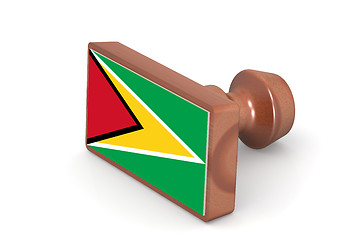 Image showing Wooden stamp with Guyana flag