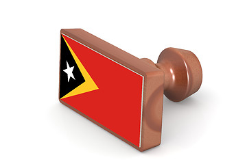 Image showing Wooden stamp with East Timor flag