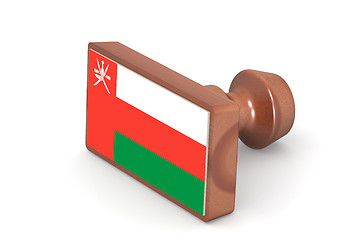 Image showing Wooden stamp with Oman flag