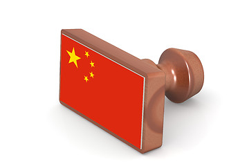 Image showing Wooden stamp with China flag