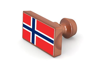 Image showing Wooden stamp with Norway flag