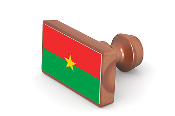 Image showing Wooden stamp with Burkina Faso flag