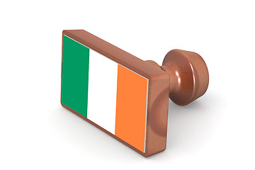 Image showing Wooden stamp with Ireland flag