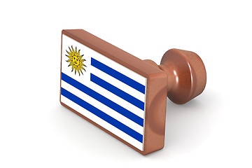 Image showing Wooden stamp with Uruguay flag