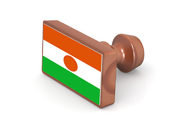 Image showing Wooden stamp with Niger flag