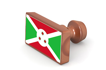 Image showing Wooden stamp with Burundi flag