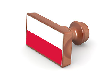 Image showing Wooden stamp with Poland flag