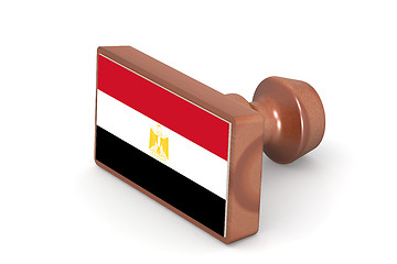 Image showing Wooden stamp with Egypt flag