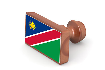 Image showing Wooden stamp with Namibia flag