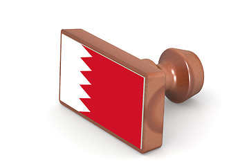 Image showing Wooden stamp with Bahrain flag