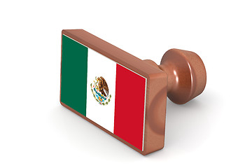 Image showing Wooden stamp with Mexico flag