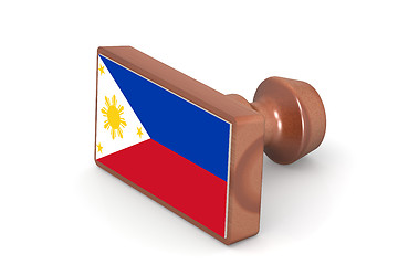 Image showing Wooden stamp with Philippines flag