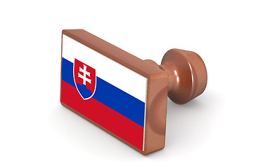 Image showing Wooden stamp with Slovakia flag