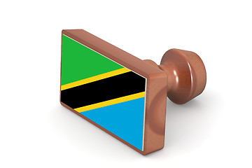 Image showing Wooden stamp with Tanzania flag
