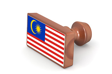 Image showing Wooden stamp with Malaysia flag