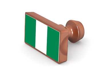 Image showing Wooden stamp with Nigeria flag