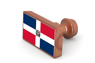Image showing Wooden stamp with Dominican Republic flag