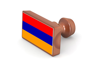 Image showing Blank wooden stamp with Armenia flag