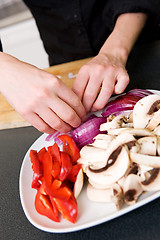 Image showing Preparing a Vegetable Plate