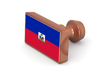 Image showing Wooden stamp with Haiti flag