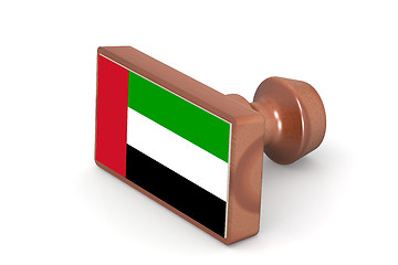 Image showing Wooden stamp with United Arab Emirates flag