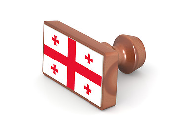 Image showing Wooden stamp with Georgia flag