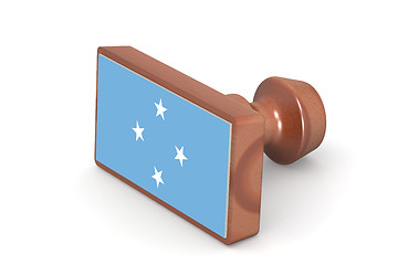 Image showing Wooden stamp with Micronesia flag