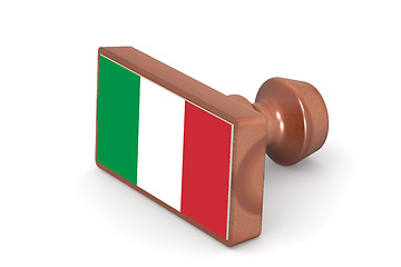 Image showing Wooden stamp with Italy flag