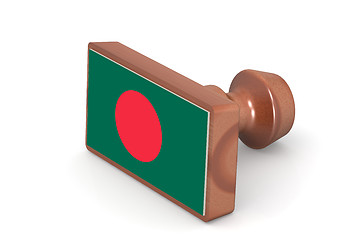 Image showing Wooden stamp with Bangladesh flag