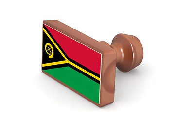 Image showing Wooden stamp with Vanuatu flag