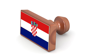 Image showing Wooden stamp with Croatia flag