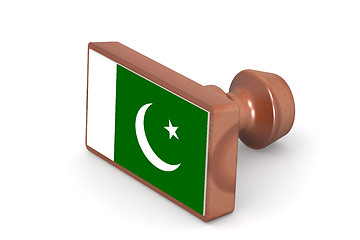 Image showing Wooden stamp with Pakistan flag