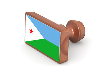 Image showing Wooden stamp with Djibouti flag