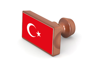 Image showing Wooden stamp with Turkey flag