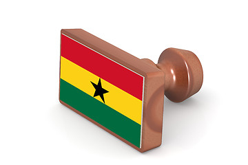 Image showing Wooden stamp with Ghana flag