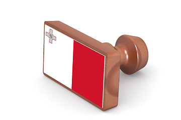 Image showing Wooden stamp with Malta flag