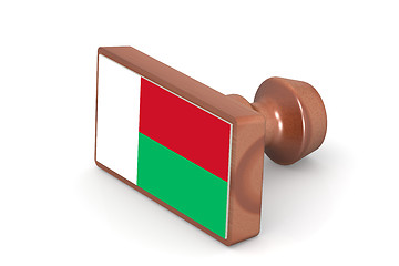 Image showing Wooden stamp with Madagascar flag