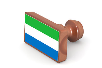 Image showing Wooden stamp with Sierra Leone flag