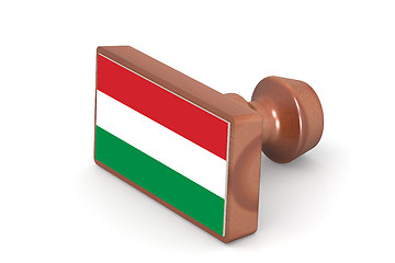 Image showing Wooden stamp with Hungary flag