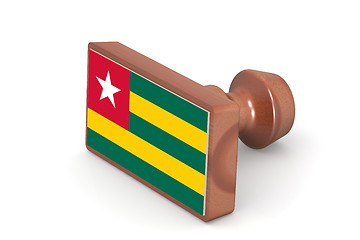 Image showing Wooden stamp with Togo flag