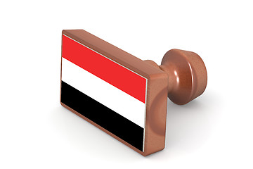Image showing Wooden stamp with Yemen flag