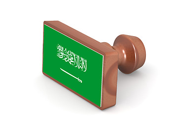 Image showing Wooden stamp with Saudi Arabia flag