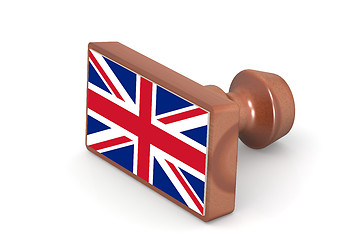 Image showing Wooden stamp with United Kingdom flag