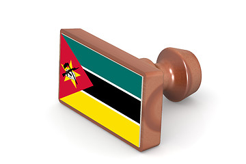 Image showing Wooden stamp with Mozambique flag