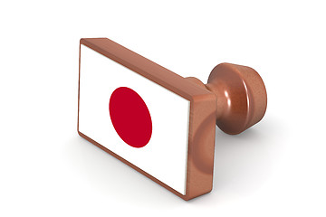 Image showing Wooden stamp with Japan flag