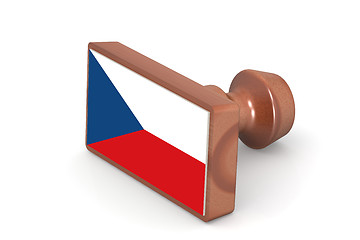 Image showing Wooden stamp with Czech Republic flag