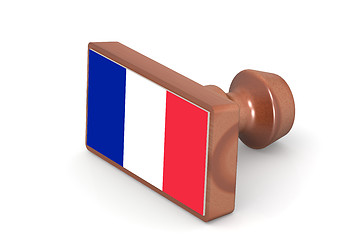 Image showing Wooden stamp with France flag