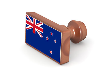 Image showing Wooden stamp with New Zealand flag