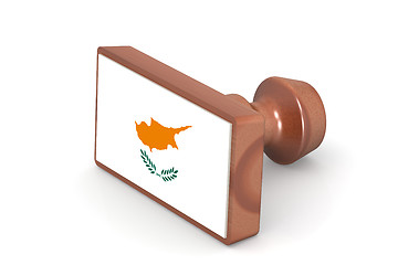Image showing Wooden stamp with Cyprus flag