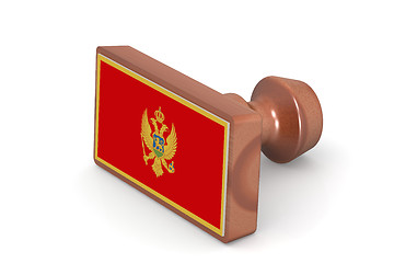 Image showing Wooden stamp with Montenegro flag